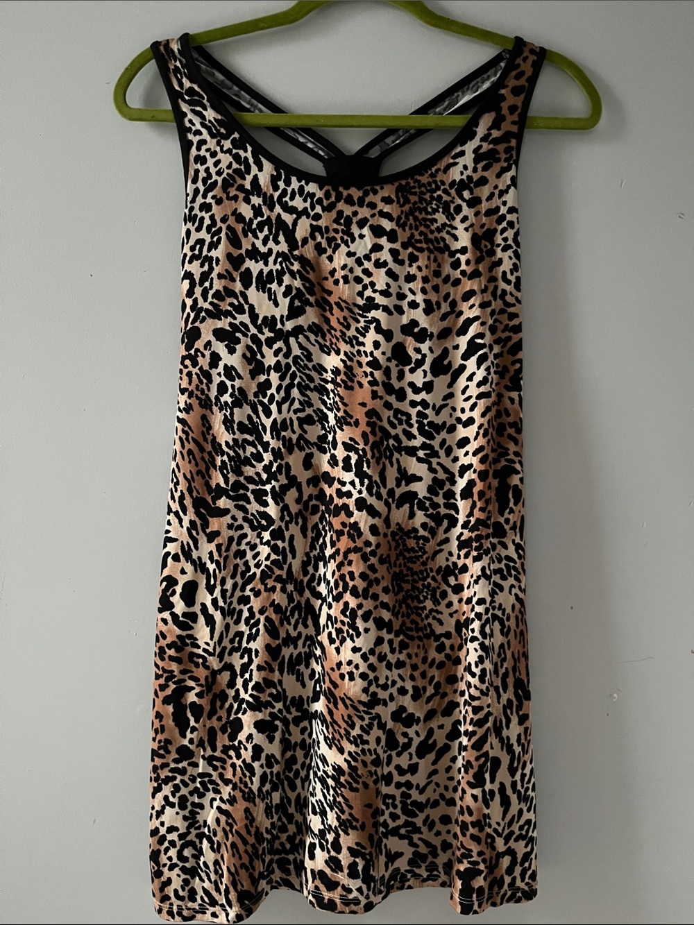 Gilligan & O'Malley Leopard Print Midi Dress - Black and Brown